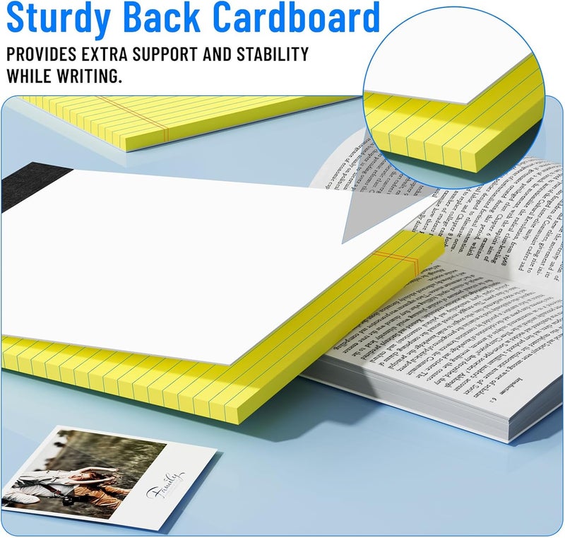 Ciphyfee 3pcs Legal Pads 8.5 x 11, Notepads 8.5 x 11 College Ruled Notebook, Writing Pads of Paper,Yellow Note Pads, Memo Pad Papers Perforate Legal Notepads Narrow Ruled Line,30 Sheets/Pack - Image 5